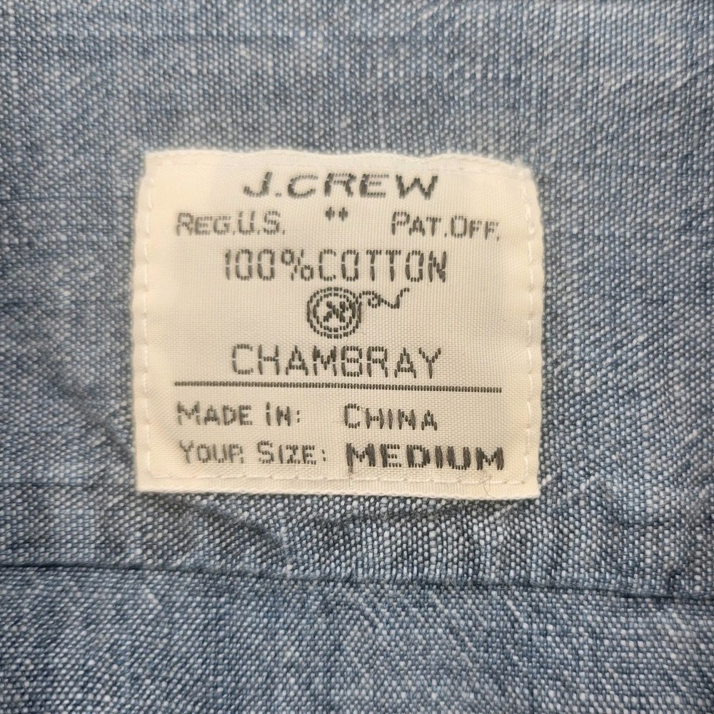 J.Crew Short Sleeve Chambray Button Up Shirt Womans Medium / Blue /Lightweight - Picture 3 of 7